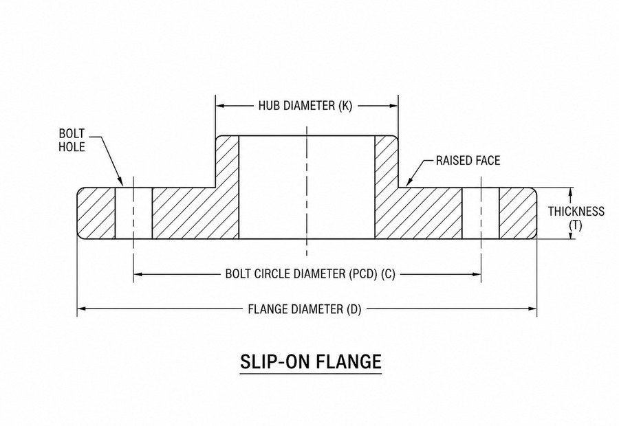 Slip On Flange Manufacturer & Supplier in India | Hi-Tech Engineering